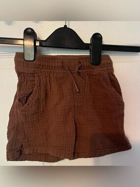 George Double Gauze Cotton Shorts Size 3T Brown